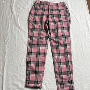 Pink plaid pants